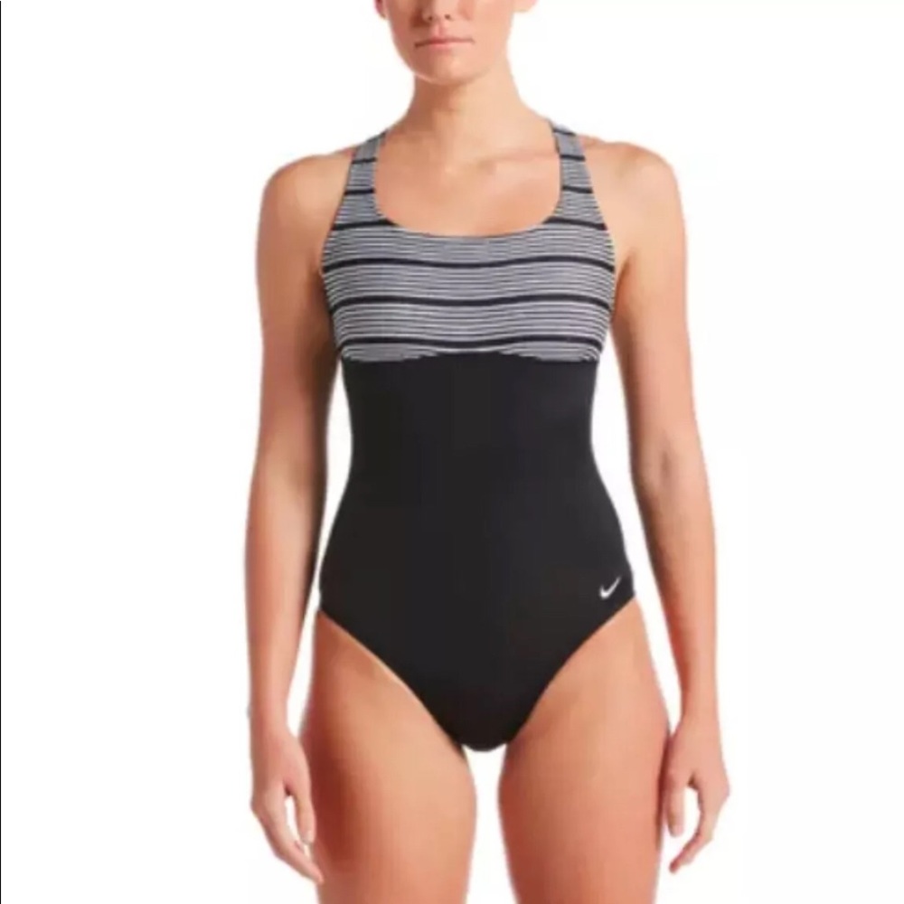 Women NIKE 6:1 Heather Striped 1 Piece Swimsuit XL